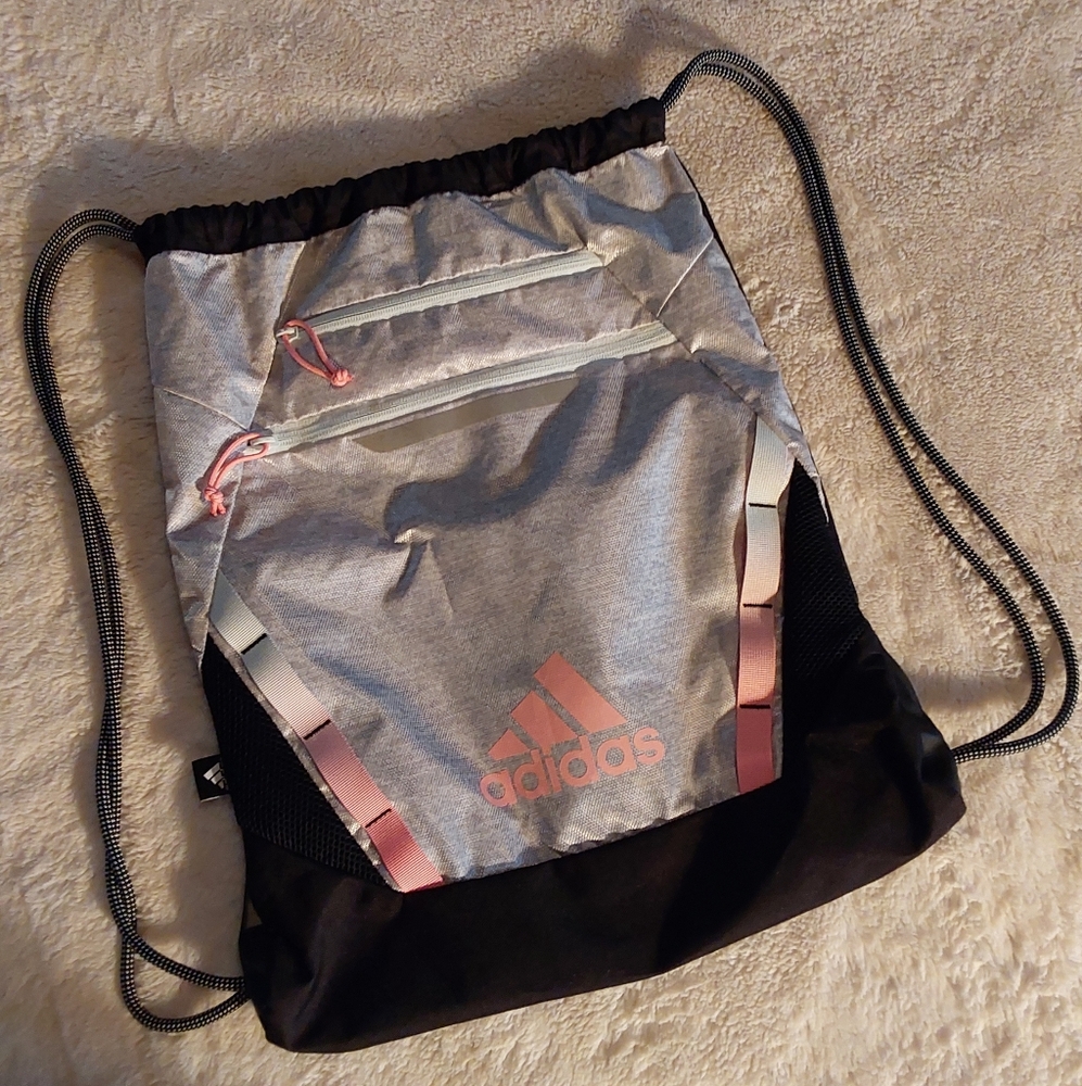 New Adidas Lightweight Poly Drawstring Backpack - image 3